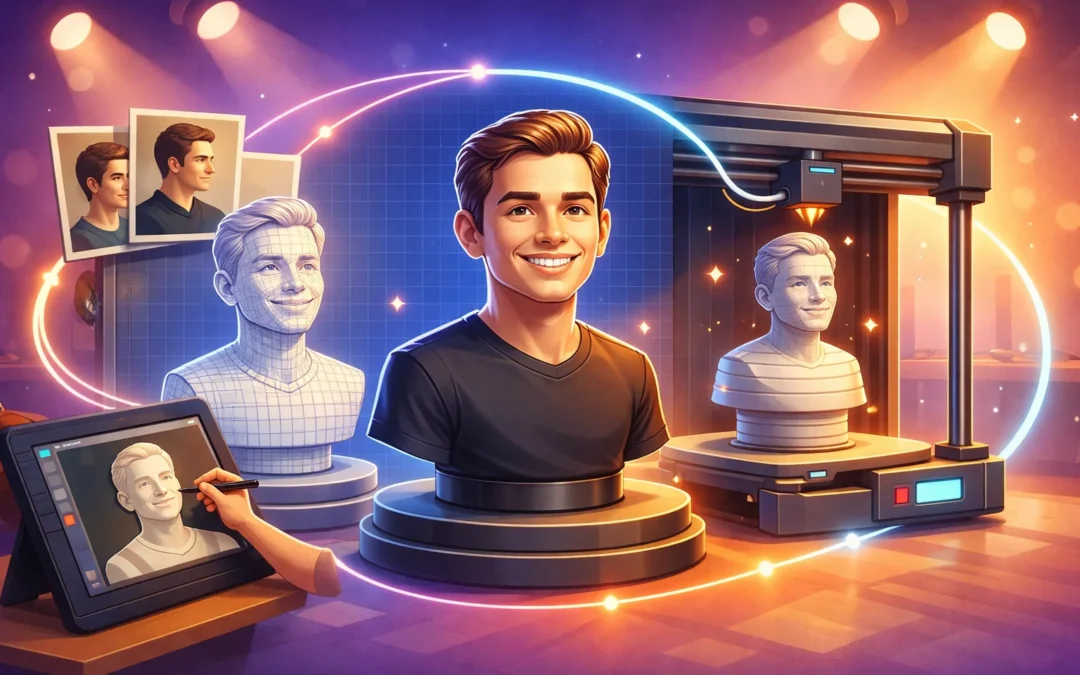 Hvordan bliver dit foto forvandlet til en 3D figur hos Bustme?